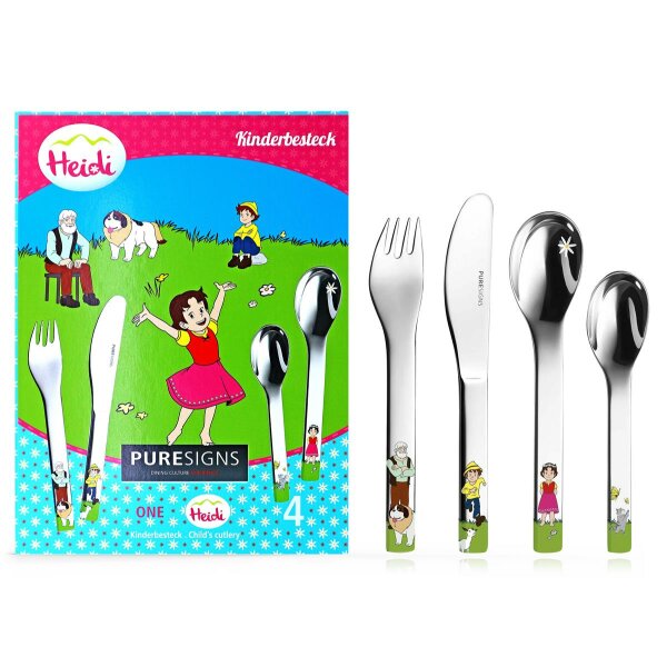 Puresigns Kinderbesteck - Heidi - 4-teilig ( Gravur möglich )