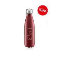 Trinkflasche 500ml - Rot - Alpaka ( Gravur möglich )