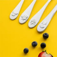 Vialli Design Kinderbesteck - Frutti - Weintraube, Ananas, Erdbeere, Birne - 4-teilig ( Gravur möglich )