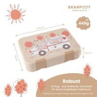 BearFoot Brotdose, Lunchbox, Bento Box - Elefanten & Krankenwagen ( Gravur möglich )