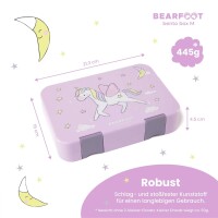 BearFoot Brotdose, Lunchbox, Bento Box - Einhorn ( Gravur möglich )