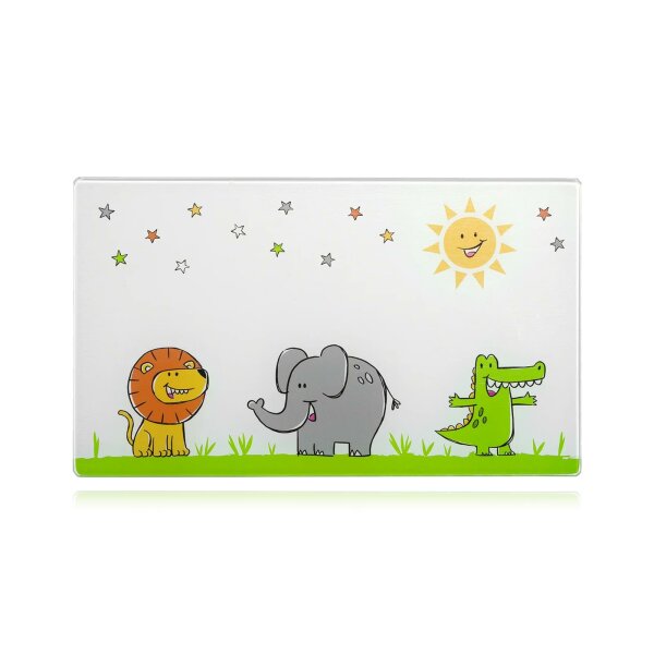 Leonardo Brettchen aus Glas - Löwe, Elefant, Krokodil, Sonne, Sterne ( Gravur möglich )
