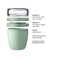 Mepal Lunchpot Ellipse (500 ml + 200 ml) - Nordic green ( Gravur möglich )