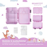BearFoot Brotdose, Lunchbox, Bento Box - Lama Lila - Alpaca, Blumen, Bäume