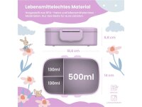 BearFoot Brotdose, Lunchbox, Bento Box Set - Lila ( Gravur möglich )