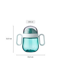 Trinkflasche Trinklernbecher Mepal Mio 2.0 (200ml) - Deep turquoise ( Gravur möglich )