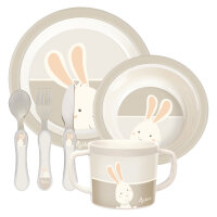 Kindergeschirr Set sigikid - Hase - 6-teilig ( Gravur...