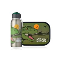 Dinosaurier 2er Bundle - Brotdose, Trinkflasche ( Gravur...