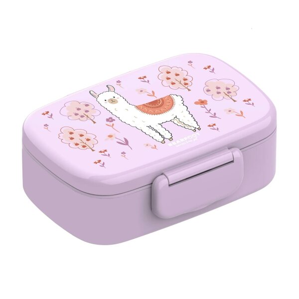 BearFoot Brotdose, Lunchbox, Bento Box Set - Lama - Alpaca, Blumen, Bäume ( Gravur möglich )