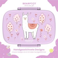 BearFoot Brotdose, Lunchbox, Bento Box Set - Lama - Alpaca, Blumen, Bäume ( Gravur möglich )