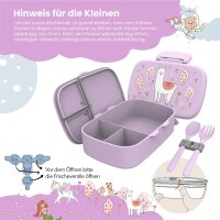 BearFoot Brotdose, Lunchbox, Bento Box Set - Lama - Alpaca, Blumen, Bäume ( Gravur möglich )