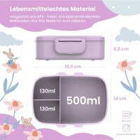 BearFoot Brotdose, Lunchbox, Bento Box Set - Meerjungfrau - Fische, Seestern, Seepferdchen ( Gravur möglich )