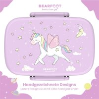 BearFoot Brotdose, Lunchbox, Bento Box Set - Einhorn - Sterne, Wolken, Mond ( Gravur möglich )