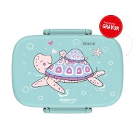 BearFoot Brotdose, Lunchbor, Bento Box Set - Schildkröte - Turtle, Herzen, Seestern ( Gravur möglich )