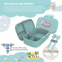 BearFoot Brotdose, Lunchbor, Bento Box Set - Schildkröte - Turtle, Herzen, Seestern ( Gravur möglich )