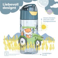 Trinkflasche BearFoot 450ml - Traktor Fuchs ( Gravur möglich )