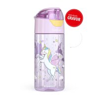 Trinkflasche BearFoot 450ml - Einhorn Lila - Sterne,...