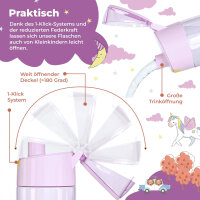 Trinkflasche BearFoot 450ml - Lama Lila - Alpaca, Blumen, Bäume