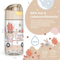 Trinkflasche BearFoot 450ml - Elefanten & Krankenwagen