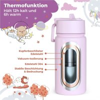 Trinkflasche Thermo BearFoot 400ml - Lama Lila