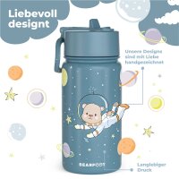 Trinkflasche Thermo BearFoot 400ml - Astro Bär - Planeten, Sterne