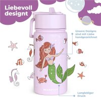 Trinkflasche Thermo BearFoot 400ml - Meerjungfrau - Fische, Seestern, Seepferdchen