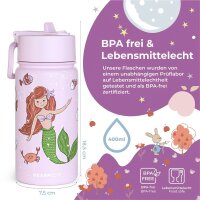 Trinkflasche Thermo BearFoot 400ml - Meerjungfrau - Fische, Seestern, Seepferdchen