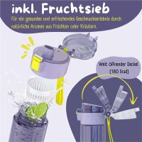 Trinkflasche BearFoot 500ml - Fröhlicher Bär Lila