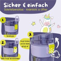 Trinkflasche BearFoot 500ml - Fröhlicher Bär Lila