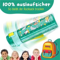 Trinkflasche BearFoot 500ml - Ozeantiere Mint - Delfin, Pinguin, Schildkröte, Seepferdchen, Seestern, Fische