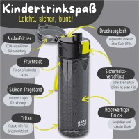 Trinkflasche BearFoot 500ml - Fröhlicher Bär Schwarz ( Gravur möglich )