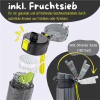 Trinkflasche BearFoot 500ml - Fröhlicher Bär Schwarz ( Gravur möglich )