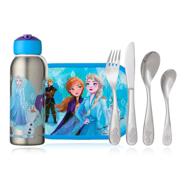 Mepal Frozen II 3er Bundle - Brotdose, Trinkflasche, Besteck