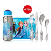 Mepal Frozen II 3er Bundle - Brotdose, Trinkflasche, Besteck