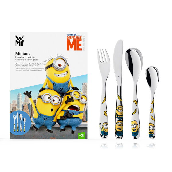 WMF Kinderbesteck - Minions - 4-teilig ( Gravur möglich )