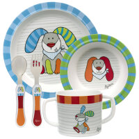 Kindergeschirr Set sigikid - Hase - 5-teilig ( Gravur möglich )