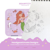 BearFoot Brotdose, Lunchbox, Bento Box - Meerjungfrau - Fische, Seestern, Seepferdchen ( Gravur möglich )