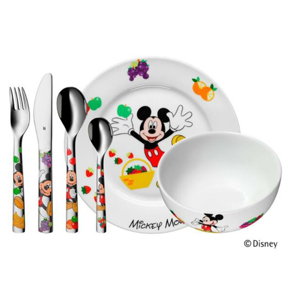 Kindergeschirr Set WMF - Mickey Mouse - 6-teilig ( Gravur möglich )