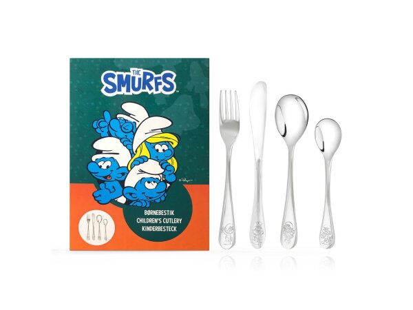 Nordahl Andersen Kinderbesteck - Die Schlümpfe - The Smurfs - 4-teilig ( Gravur möglich )