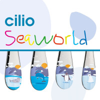 Cilio Kinderbesteck - Seaworld - Wal, Robbe, Pinguin, Eisbär - 4-teilig ( Gravur möglich )