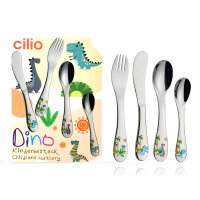 Cilio Kinderbesteck - Dinosaurier - 4-teilig ( Gravur...