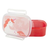 Sigikid Brotdose, Lunchbox - Einhorn Rot ( Gravur...