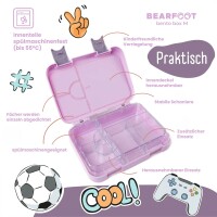 BearFoot Brotdose, Lunchbox, Bento Box - BubbleTea Lila ( Gravur möglich )