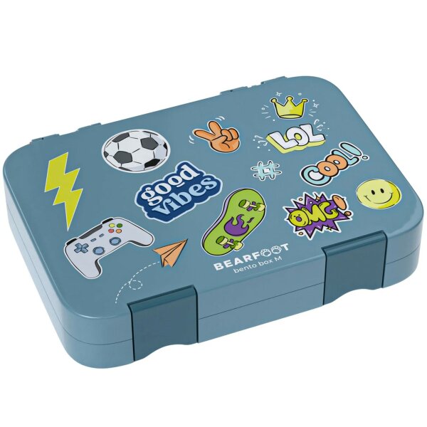 BearFoot Brotdose,Lunchbox, Bento Box - Sticker Blau ( Gravur möglich )
