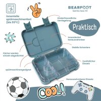 BearFoot Brotdose,Lunchbox, Bento Box - Sticker Blau ( Gravur möglich )