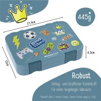 BearFoot Brotdose,Lunchbox, Bento Box - Sticker Blau ( Gravur möglich )