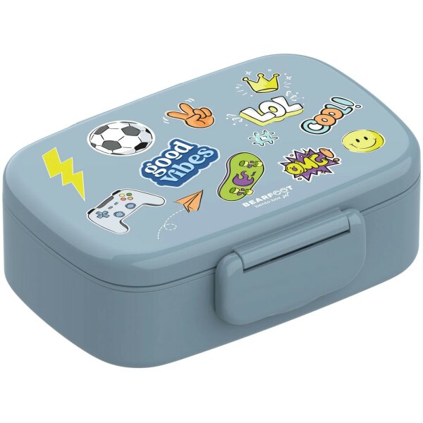 BearFoot Brotdose, Lunchbox, Bento Box Set - Sticker Blau ( Gravur möglich )