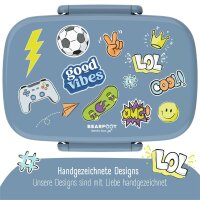 BearFoot Brotdose, Lunchbox, Bento Box Set - Sticker Blau ( Gravur möglich )