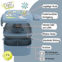 BearFoot Brotdose, Lunchbox, Bento Box Set - Sticker Blau ( Gravur möglich )