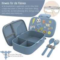BearFoot Brotdose, Lunchbox, Bento Box Set - Sticker Blau ( Gravur möglich )